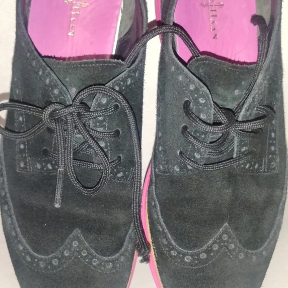 Cole Haan Lunargrand Women's Blue Suede Wingtip Pink Soles Shoes Size 8 D38899 - Picture 14 of 14